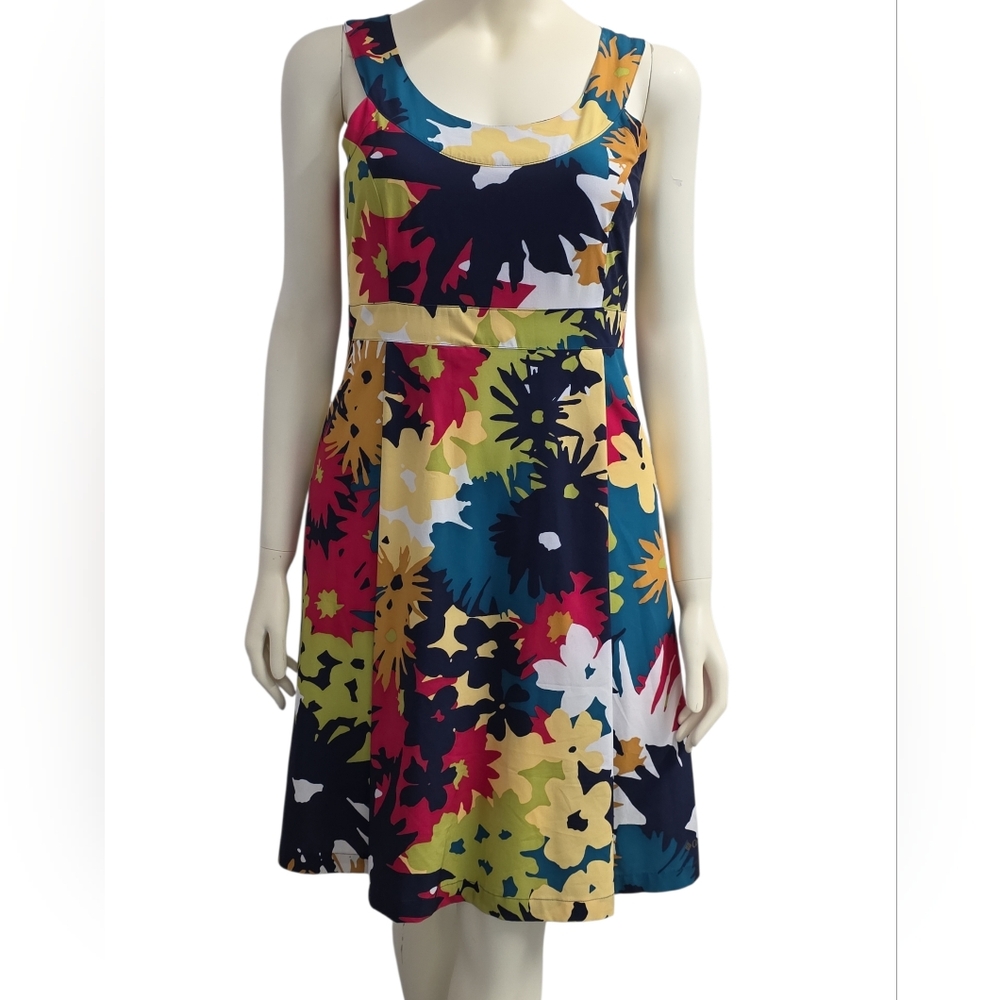 Columbia Cooling Stretch Floral A-Line Dress Tropical Summer Dress